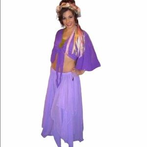 Whimsical Purple Chiffon Tie Top and Flowy Skirt